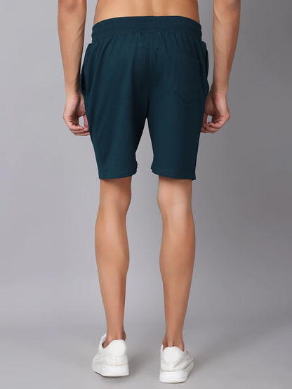 Men Teal Slim Fit Sports Shorts