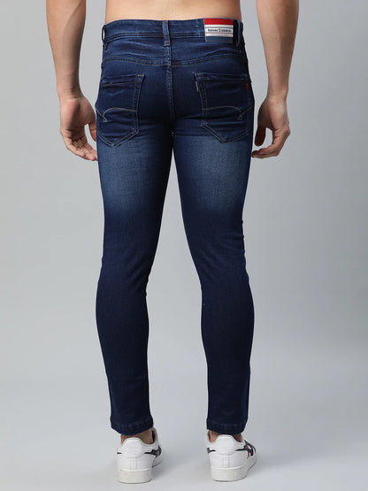 Men Blue Slim Fit Mid-Rise Stretchable Jeans