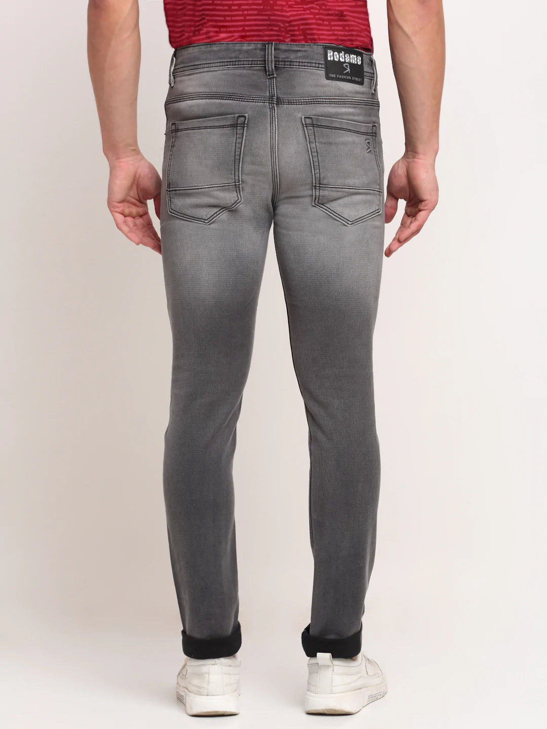 Men Grey Slim Fit Mildly Distressed Heavy Fade Stretchable Jeans