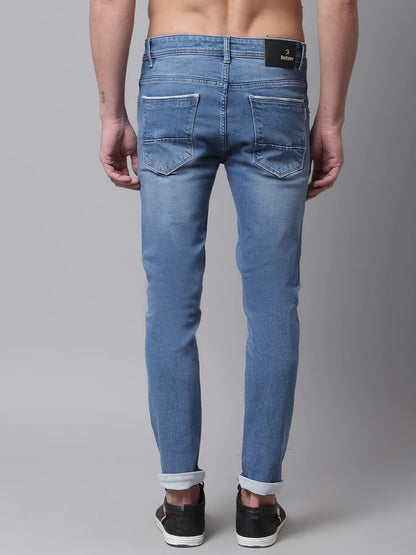 Men Blue Slim Fit Light Fade Stretchable Jeans