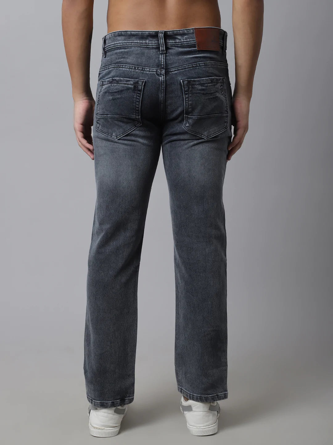 Men Grey Heavy Fade Stretchable Jeans