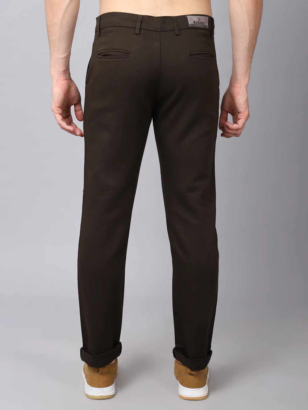 Men Brown Slim Fit Trousers