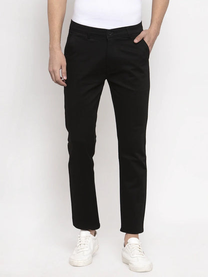 Men Black Slim Fit Trousers