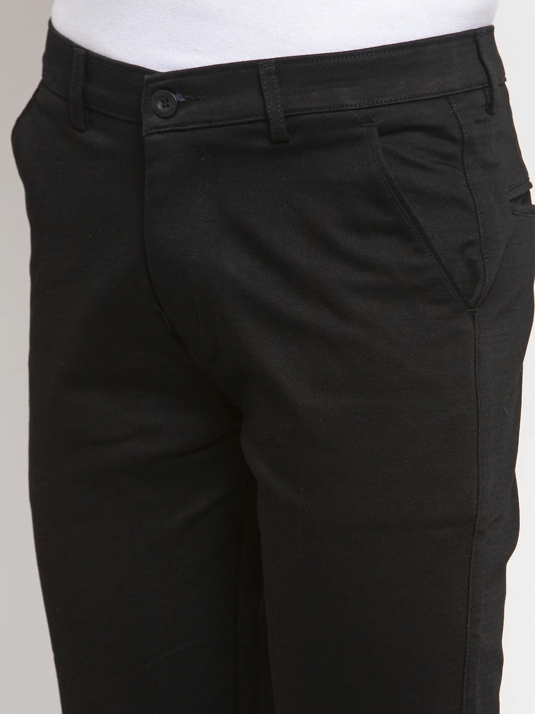 Men Black Slim Fit Trousers