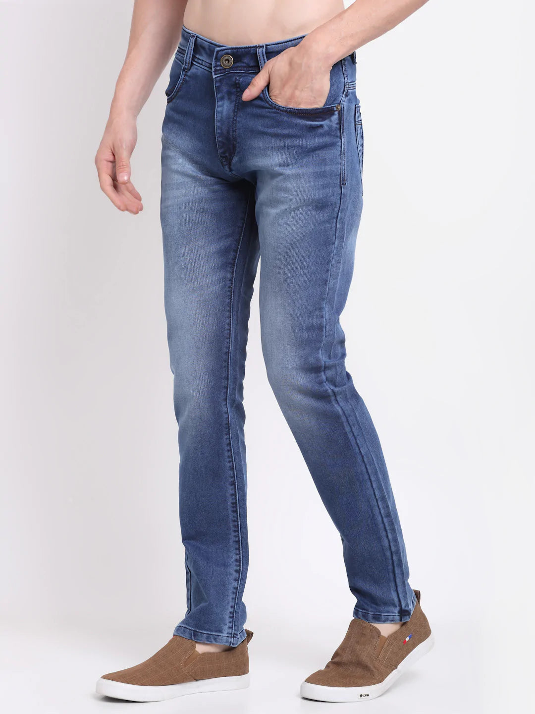 Men Blue Slim Fit Heavy Fade Stretchable Jeans