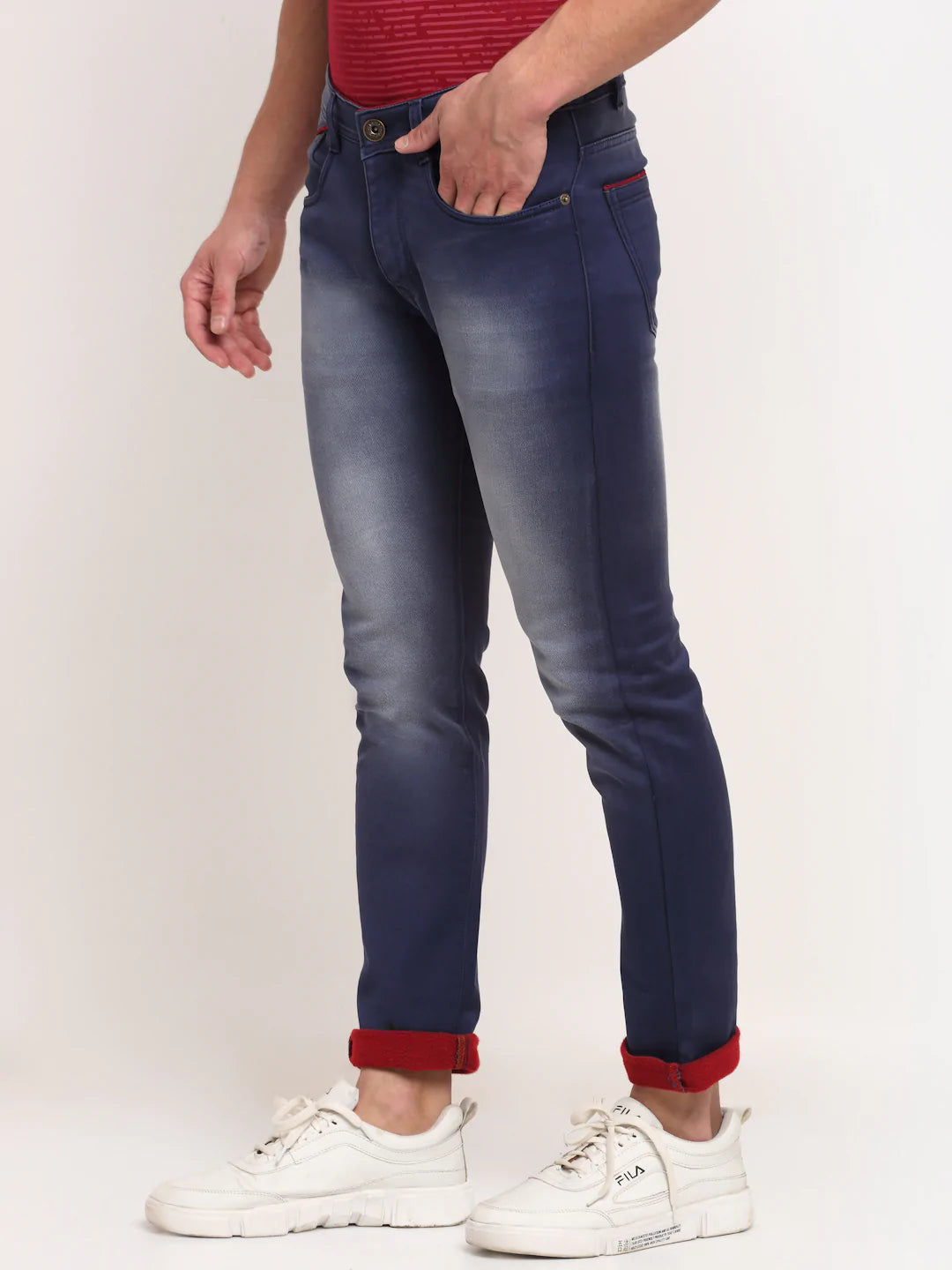 Men Blue Slim Fit Heavy Fade Stretchable Jeans