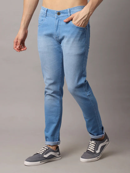 Men Blue Slim Fit Light Fade Stretchable Jeans