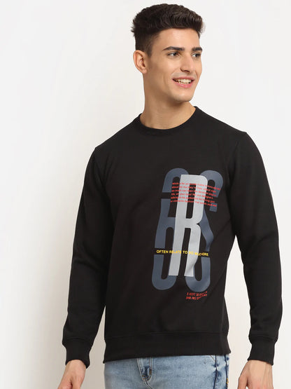 Men Black Printed Sweatshirt