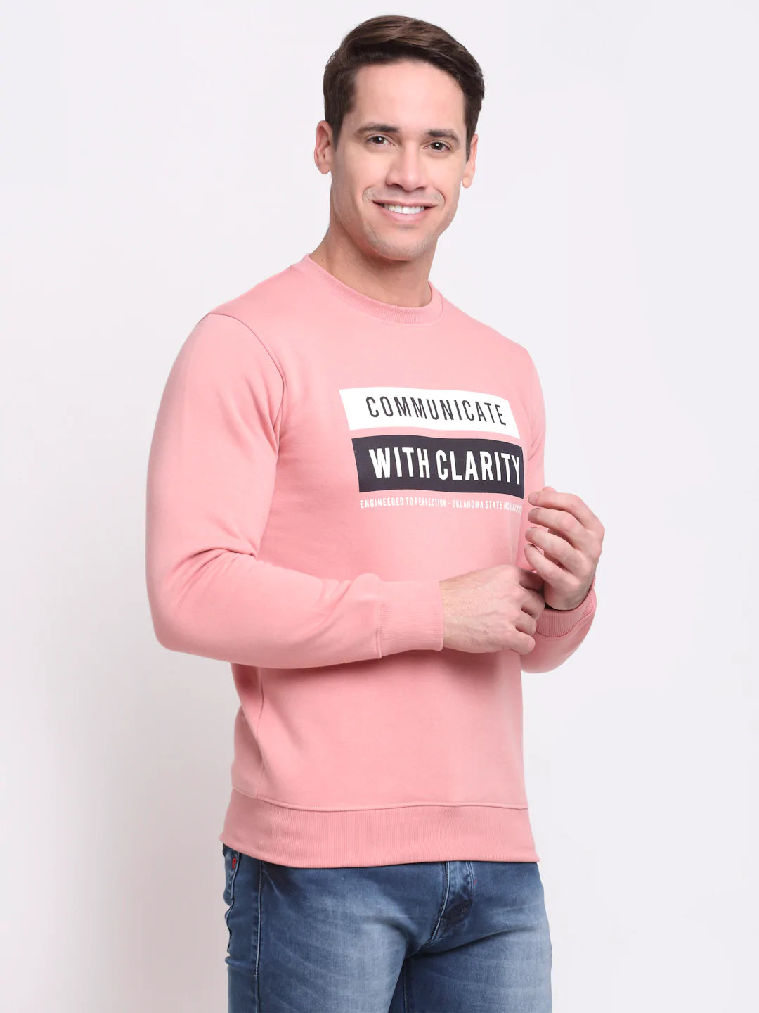 Men Pink Printed Sweatshirt