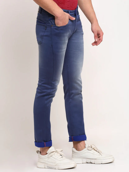 Men Blue Slim Fit Heavy Fade Stretchable Jeans