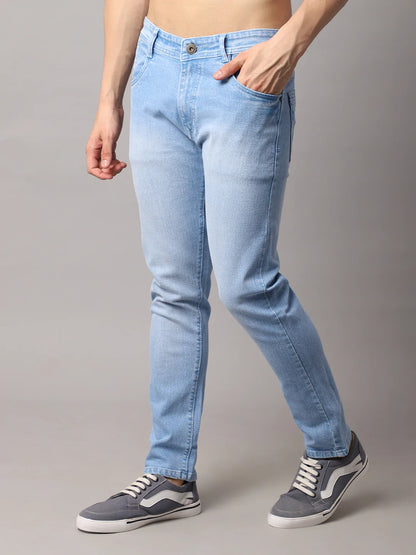 Men Blue Slim Fit Light Fade Stretchable Jeans