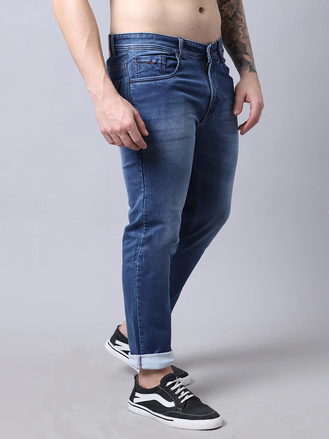 Men Blue Slim Fit Heavy Fade Stretchable Jeans