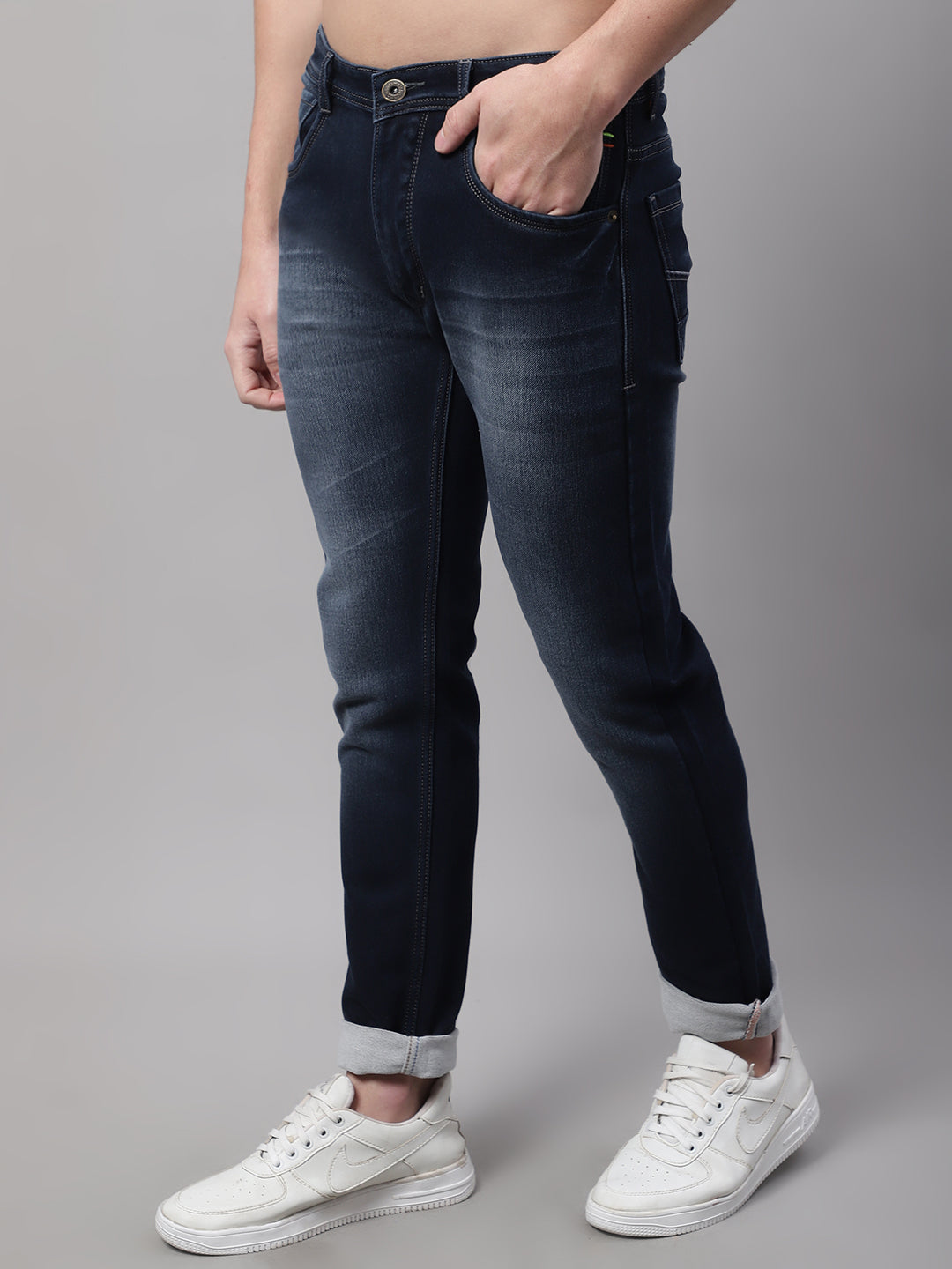 Men Slim Fit Heavy Fade Stretchable Cotton Jeans