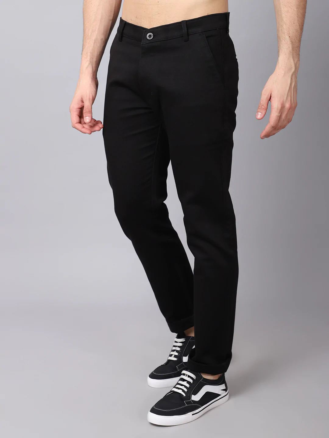 Men Black Slim Fit Trousers