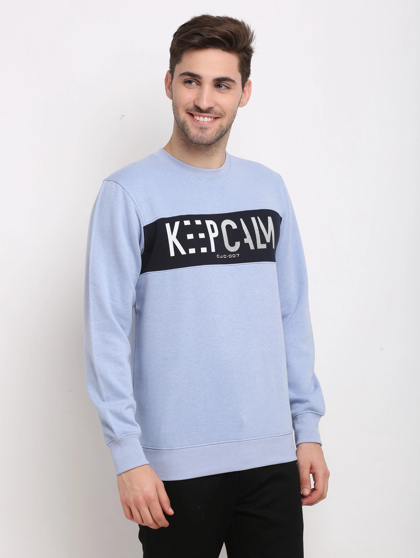 Men Blue Printed Sweatshirt