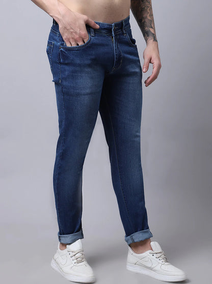 Men Blue Slim Fit Light Fade Stretchable Jeans