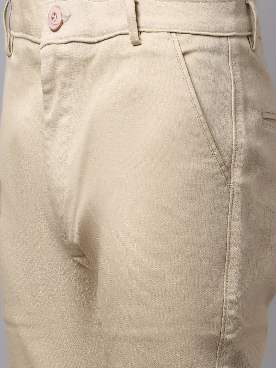 Men Beige Slim Fit Chinos Trouser