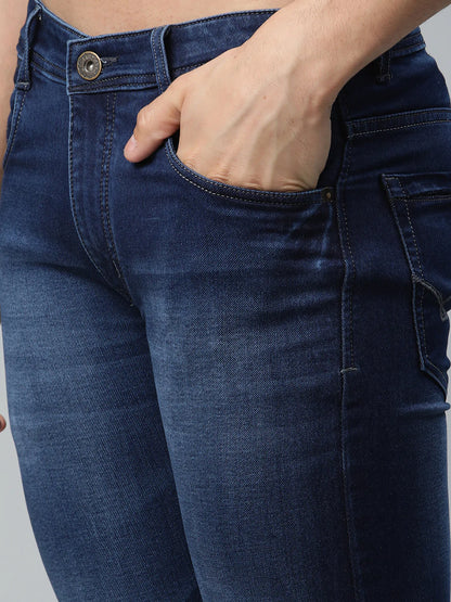 Men Blue Slim Fit Mid-Rise Stretchable Jeans