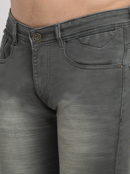 Men Charcoal Slim Fit Heavy Fade Stretchable Jeans