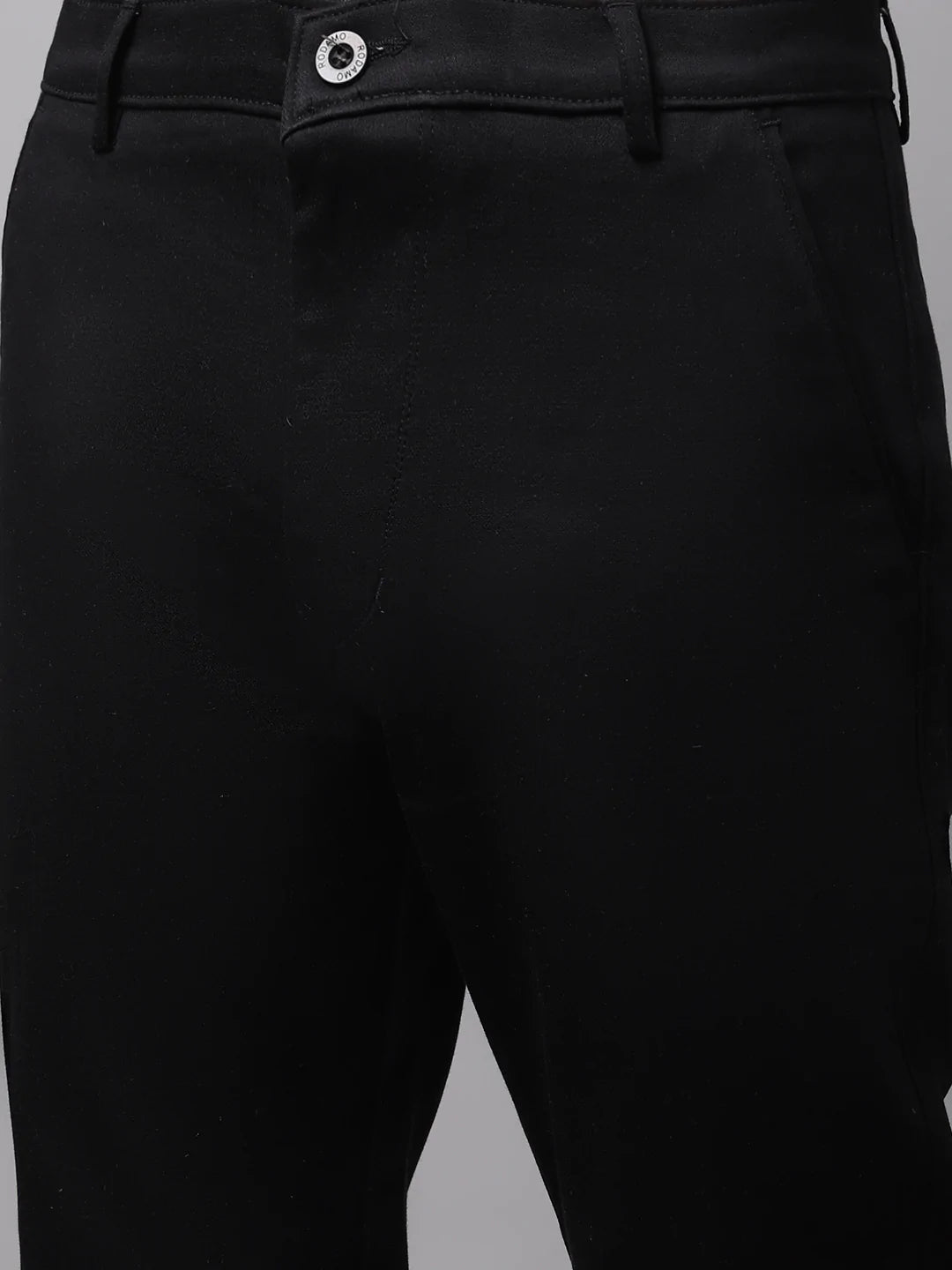 Men Black Slim Fit Chinos Trousers