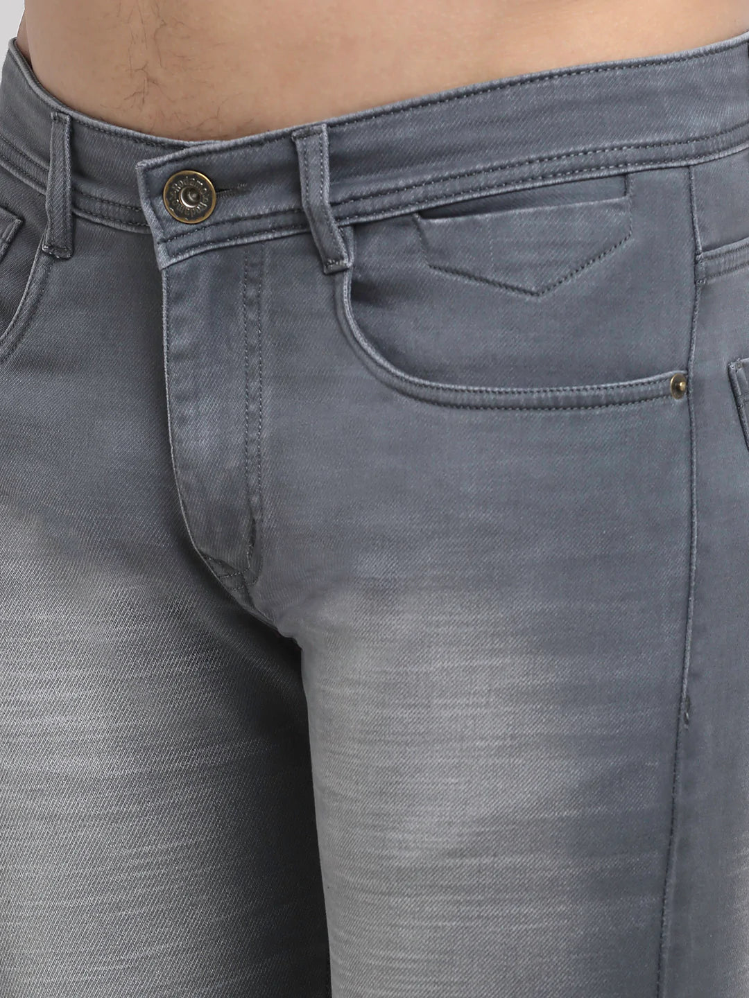 Men Grey Slim Fit Heavy Fade Stretchable Jeans