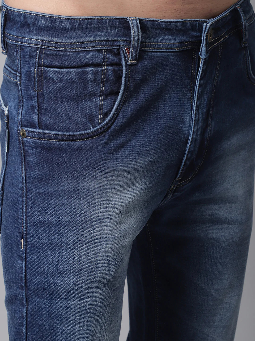 Men Blue Slim Fit Light Fade Stretchable Jeans