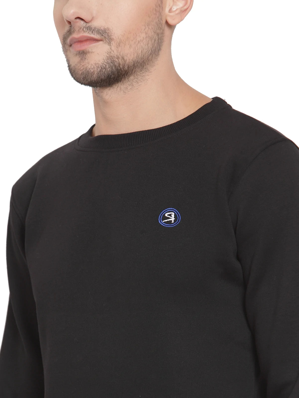 Men Black Slim Fit Sweatshirts