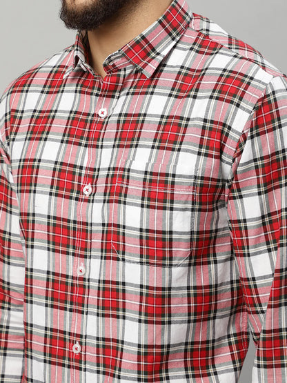 Men Multicoloured Slim Fit Tartan Checks Checked Casual Shirt