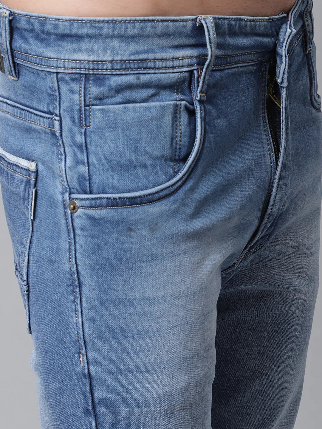 Men Blue Slim Fit Light Fade Stretchable Jeans