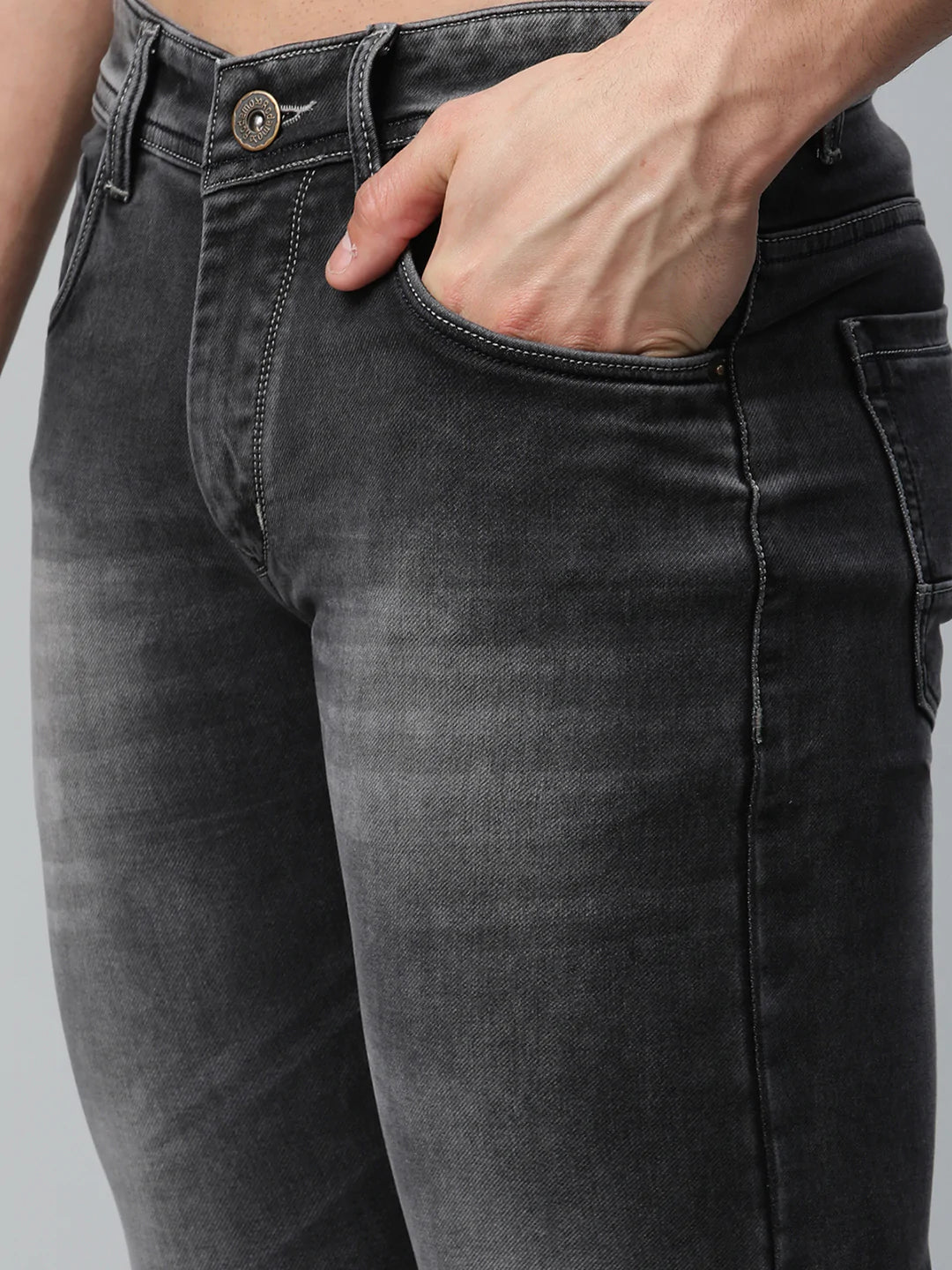 Men Grey Slim Fit Mid-Rise Stretchable Jeans