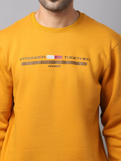 Men Mustard Printed Sweatshirt