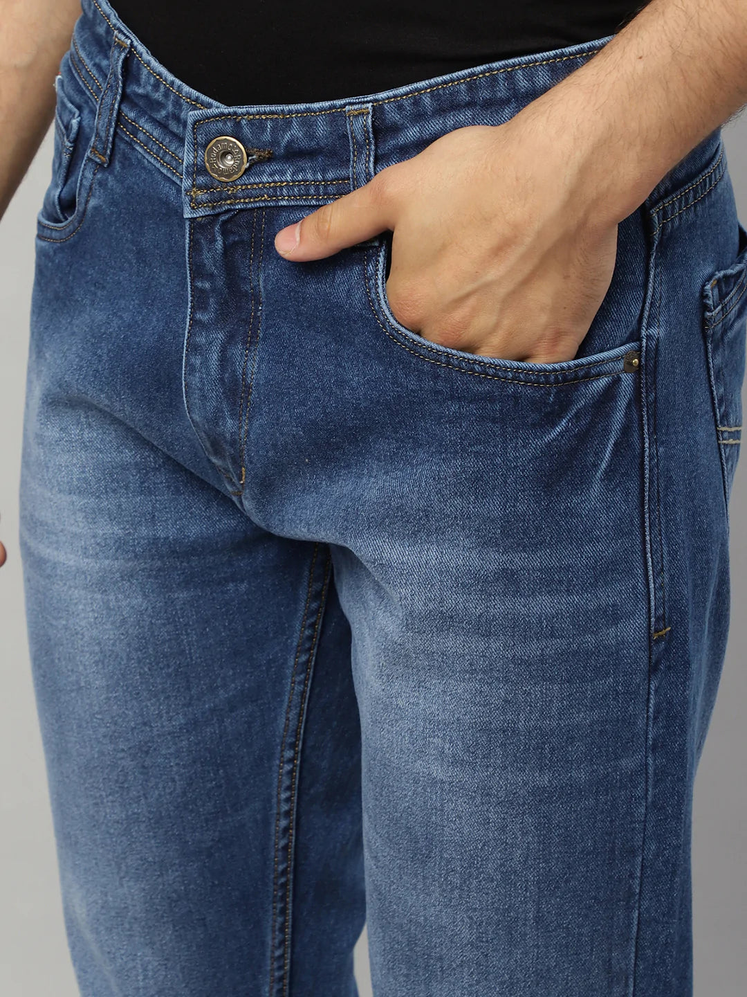 Men Blue Slim Fit Heavy Fade Stretchable Jeans