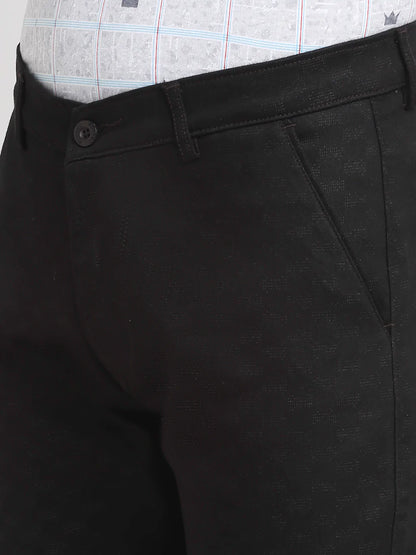 Men Black Slim Fit Chinos Trousers