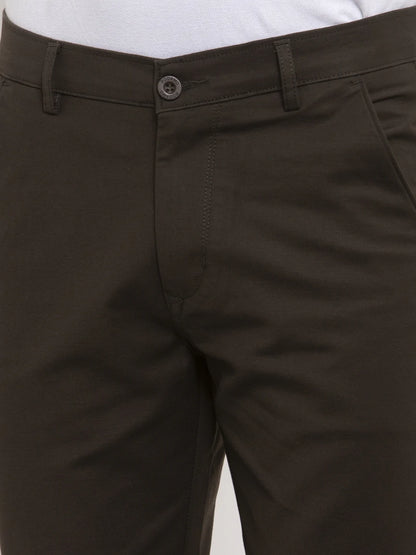 Men Brown Slim Fit Chinos Trousers