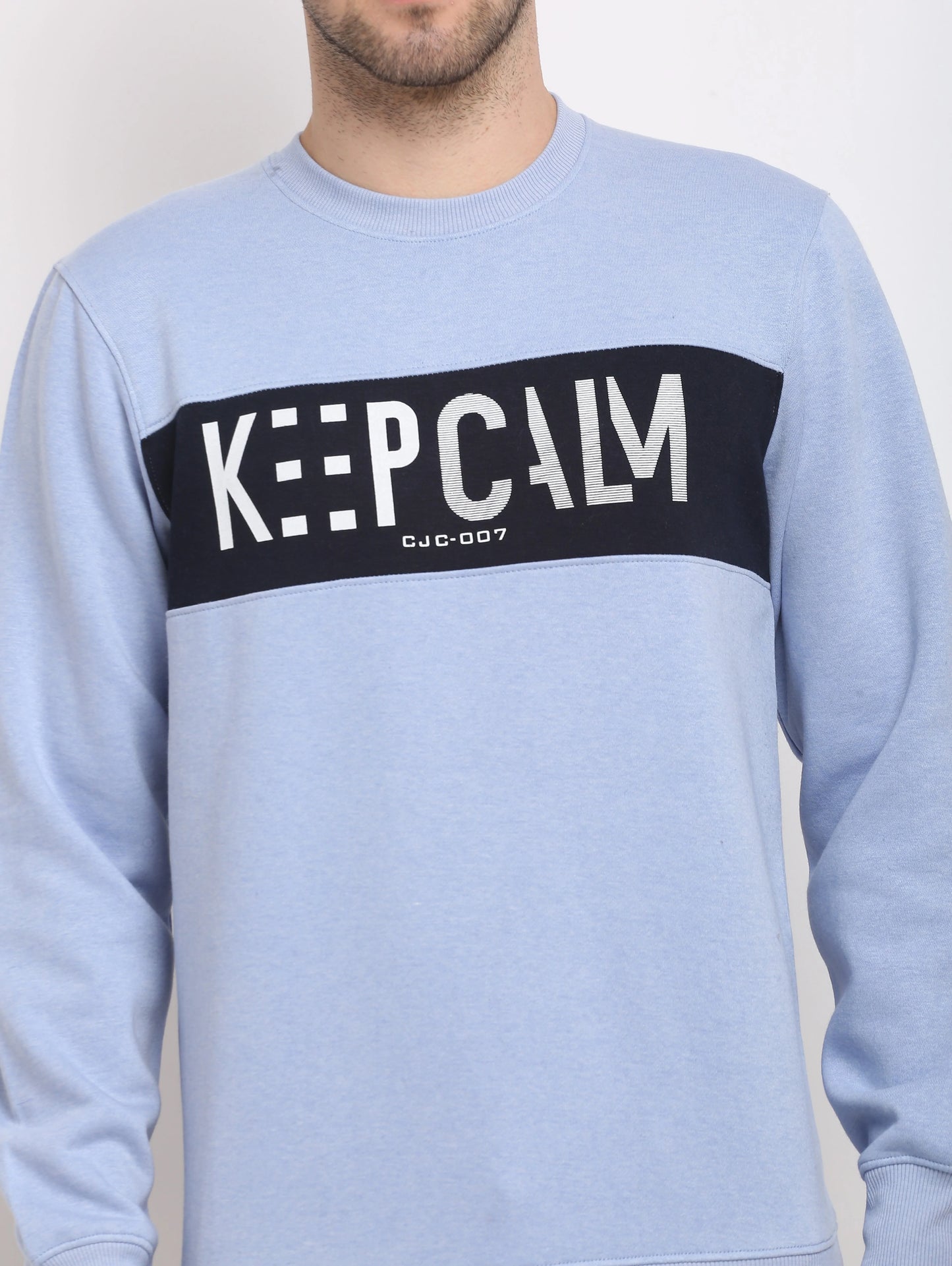 Men Blue Printed Sweatshirt