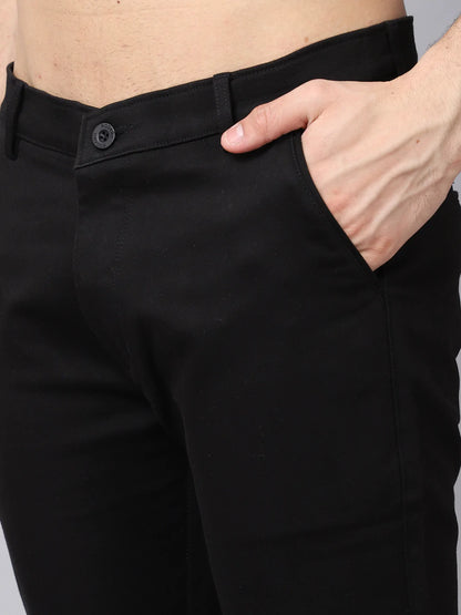 Men Black Slim Fit Trousers