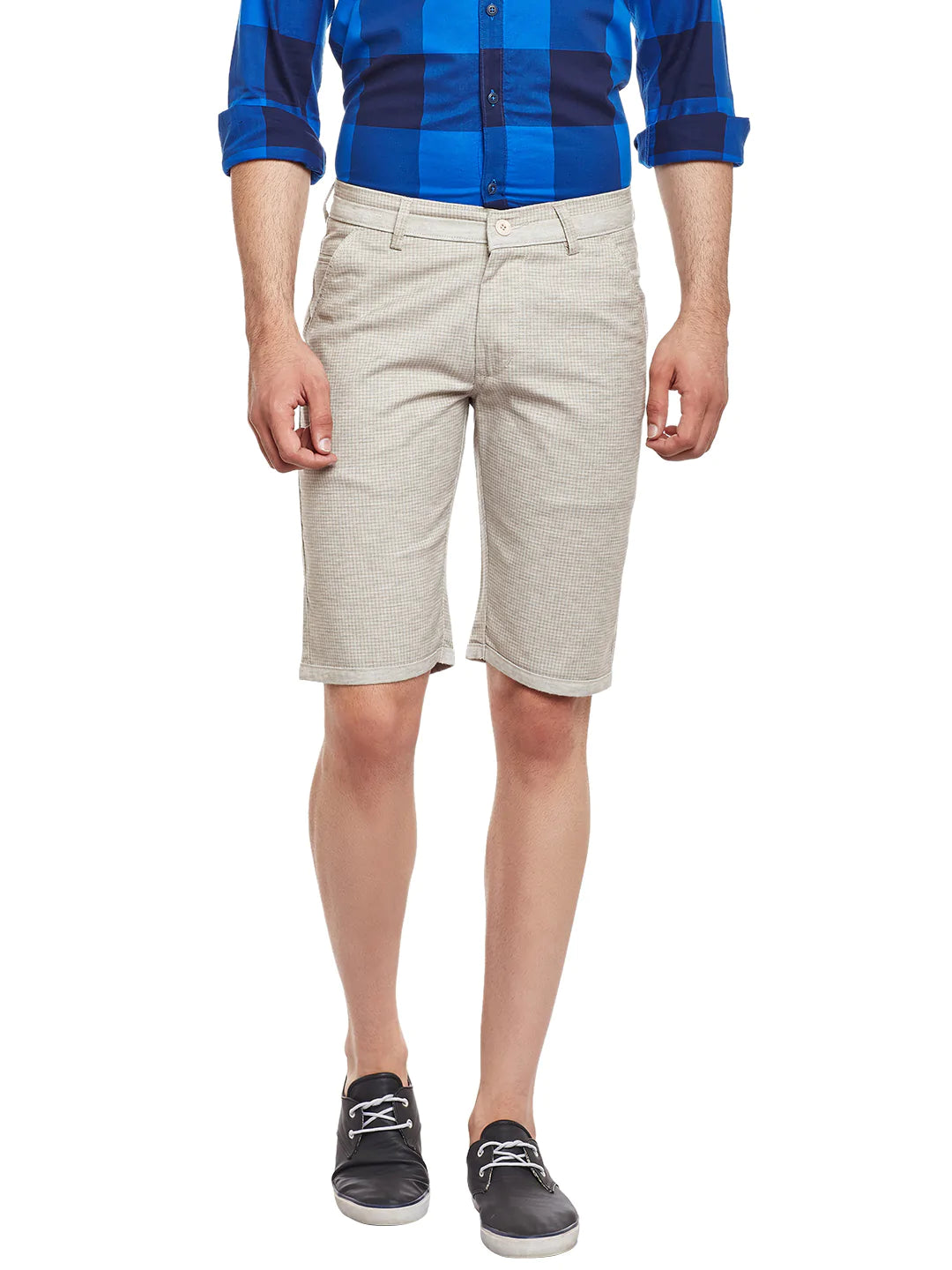 Men Beige Cotton Shorts