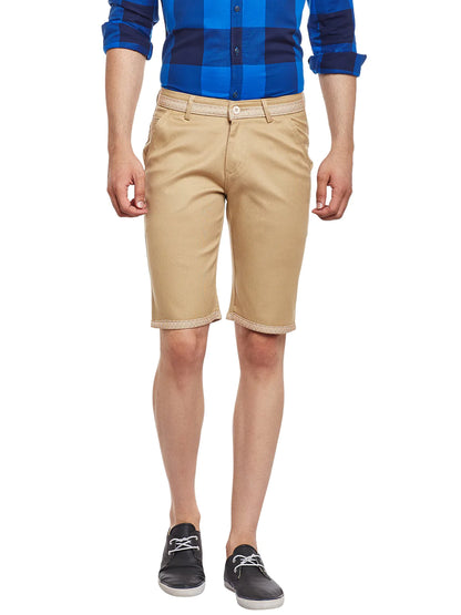 Men Khaki Cotton Shorts