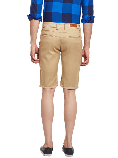 Men Khaki Cotton Shorts