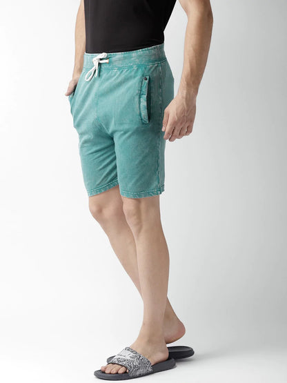 Men Green Slim Fit Shorts